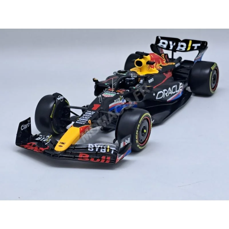 Miniature RED BULL F1 RB19 TEAM ORACLE RED BULL RACING 1 MAX VERSTAPPEN GRAND PRIX AUSTIN 2023 1ER (PACKAGING PREMIUM AVEC CASQ