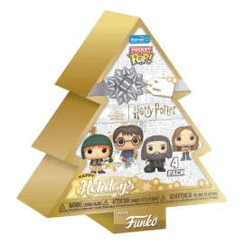 Figurine Pop Harry Potter - Holiday 2024 pack 4 porte-clés Pocket POP! Vinyl Tree Holiday Box 4 cm