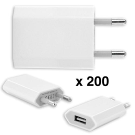  200 x Embouts secteur USB 1A pour iPhone/iPad/iPod