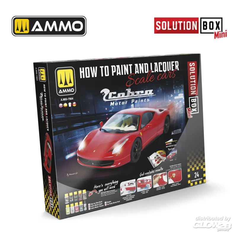 Peinture SOLUTION BOX MINI 24 - How to Paint and Lacquer Scale Cars - COBRA MOTOR PAINTS