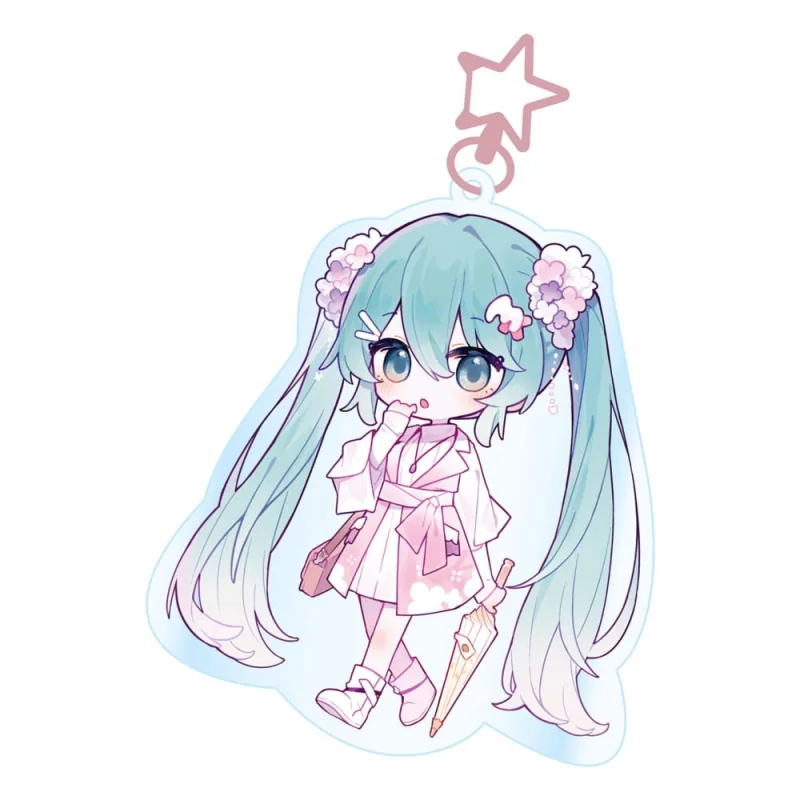  Hatsune Miku porte-clés acrylique Kawaii Summer Time