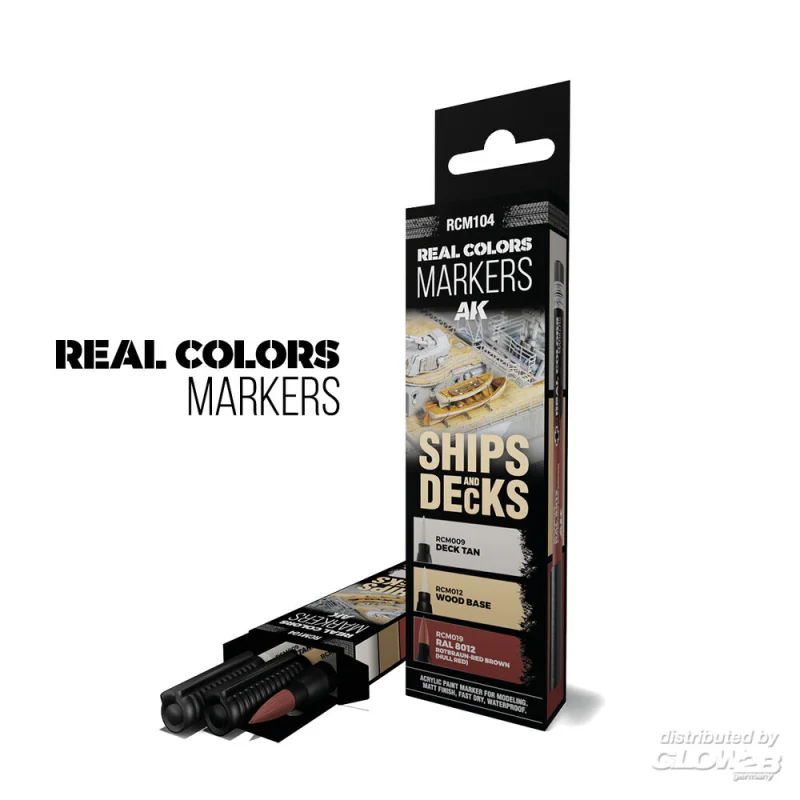 Peinture SHIPS & DECKS - SET 3 REAL COLORS MARKERS