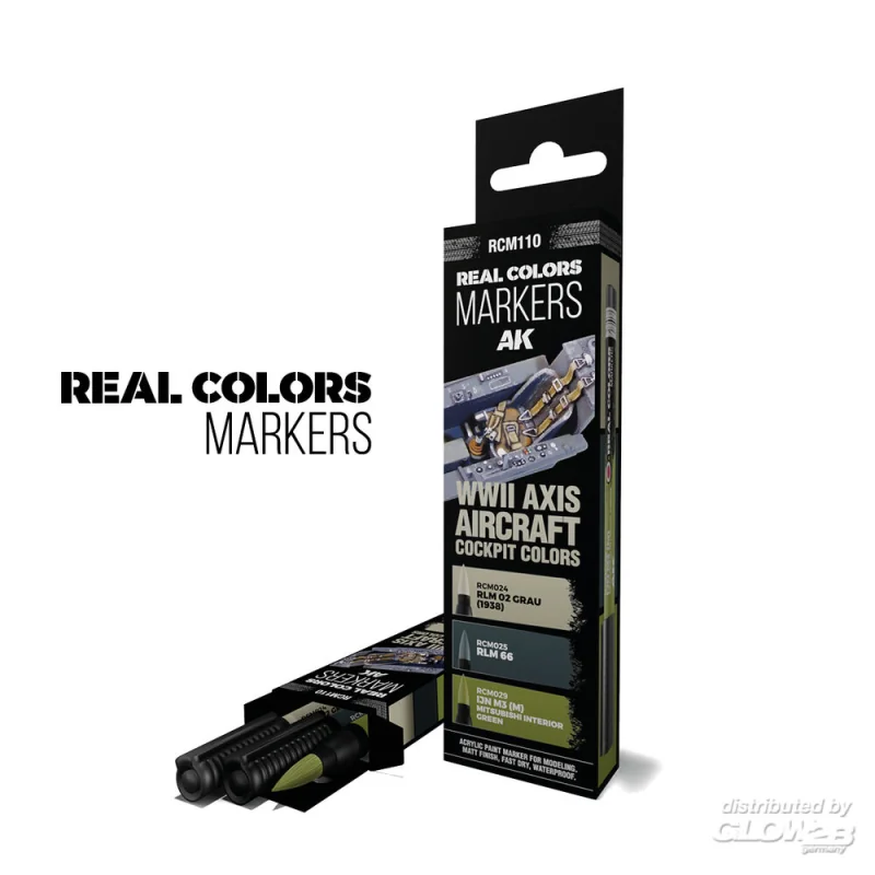 Peinture WWII AXIS AIRCRAFT COCKPIT COLORS - SET 3 REAL COLORS MARKERS