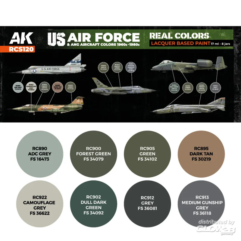 Peinture US Air Force & ANG Aircraft Colors 1960s-1980s SET