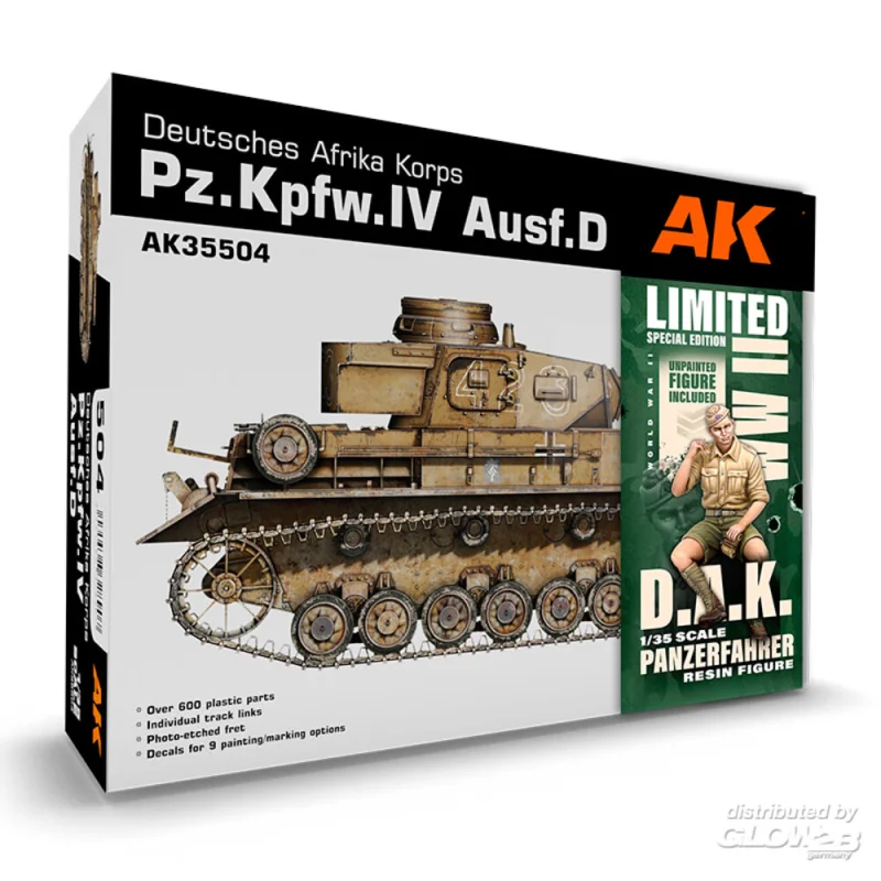 Maquette PZ.KPFW.IV AUSF.D AFRIKA KORPS+DAK PANZERFAHRER 1/35