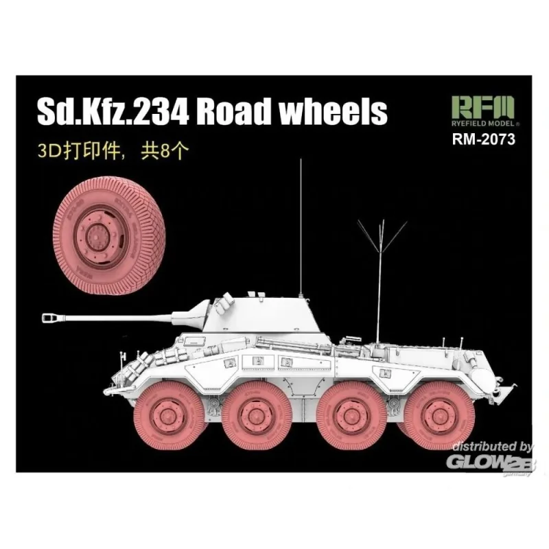 Maquette Sd.Kfz. 234 Road Wheels 3D Printed (8 pcs.)