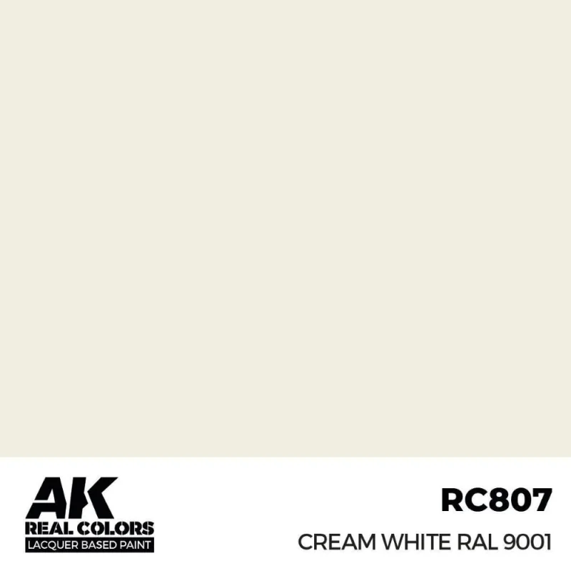 Peinture à maquette acrylique AK INTERACTIVE: Real Colors Cream White RAL 9001 17 ml.