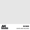 Peinture à maquette acrylique AK INTERACTIVE: Real Colors White Grey RAL 9002 17 ml.