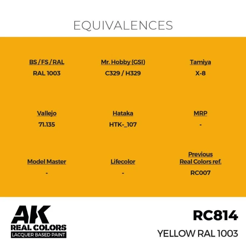 AK Interactive AK INTERACTIVE: Real Colors Yellow RAL 1003 17 ml.