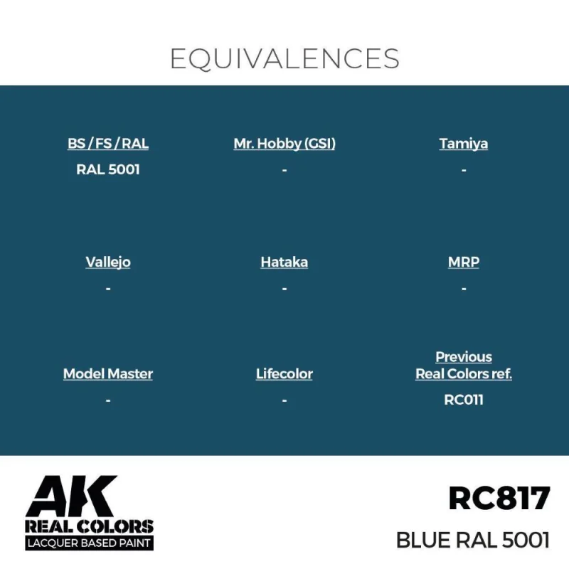 AK Interactive AK INTERACTIVE: Real Colors Blue RAL 5001 17 ml.