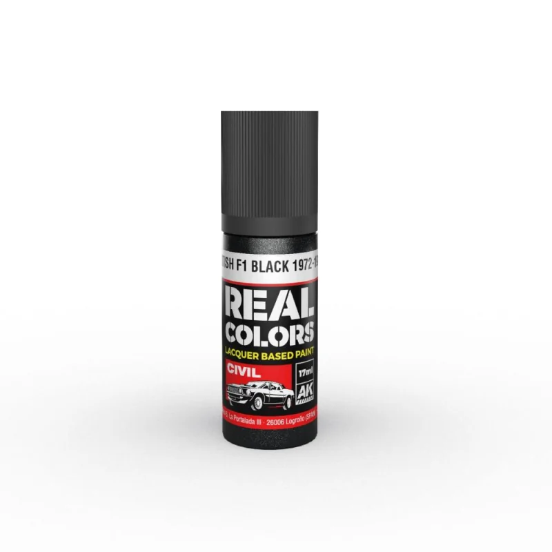 Peinture AK INTERACTIVE: Real Colors British F1 Black 1972-1986 17 ml.