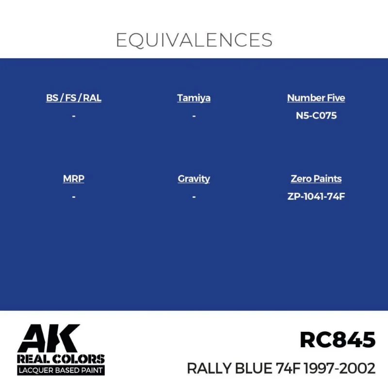 AK Interactive AK INTERACTIVE: Real Colors Rally Blue 74F 1997-2002 17 ml.