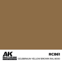 Peinture à maquette acrylique AK INTERACTIVE: Real Colors Gelbbraun-Yellow Brown RAL 8000 17 ml.