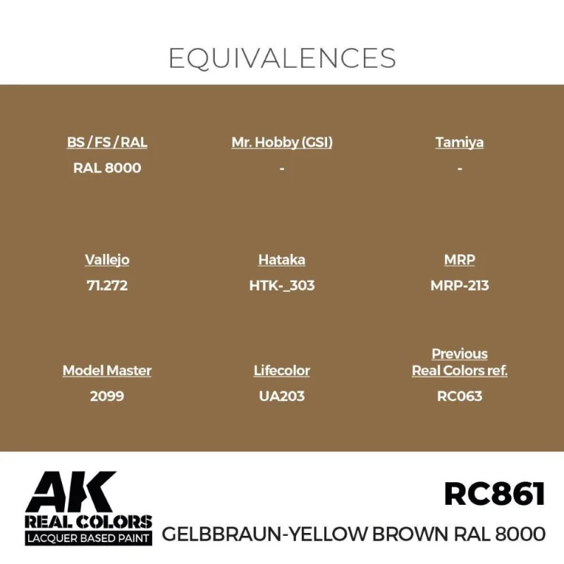 AK Interactive AK INTERACTIVE: Real Colors Gelbbraun-Yellow Brown RAL 8000 17 ml.