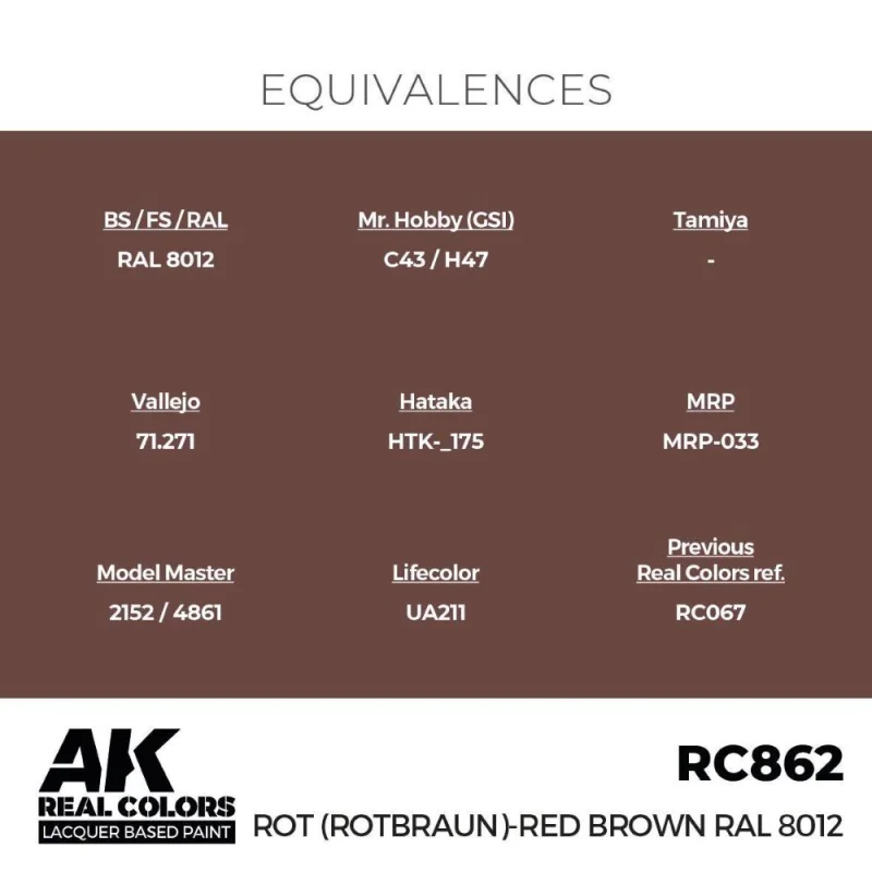 AK Interactive AK INTERACTIVE: Real Colors Rot (Rotbraun)-Red Brown RAL 8012 17 ml.