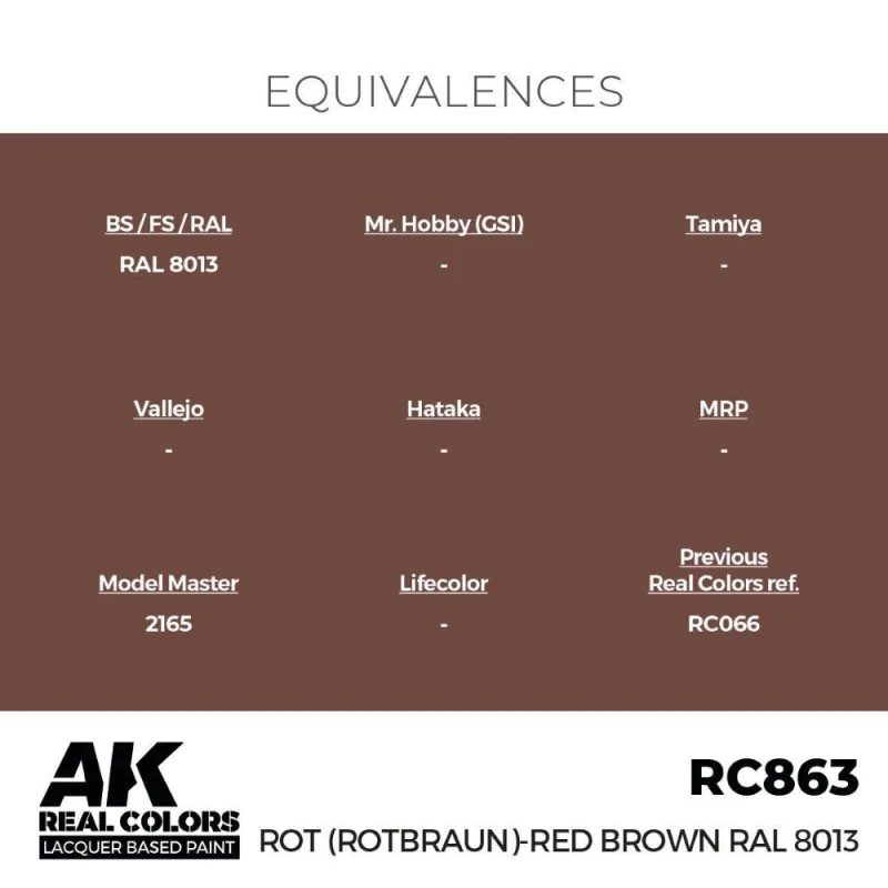 AK Interactive AK INTERACTIVE: Real Colors Rot (Rotbraun)-Red Brown RAL 8013 17 ml.