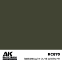 Peinture à maquette acrylique AK INTERACTIVE: Real Colors British Dark Olive Green PFI 17 ml.