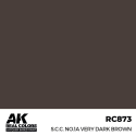 Peinture à maquette acrylique AK INTERACTIVE: Real Colors S.C.C. No.1A Very Dark Brown 17 ml.