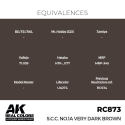 AK Interactive AK INTERACTIVE: Real Colors S.C.C. No.1A Very Dark Brown 17 ml.