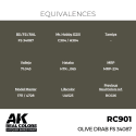 AK Interactive AK INTERACTIVE: Real Colors Olive Drab FS 34087 17 ml.