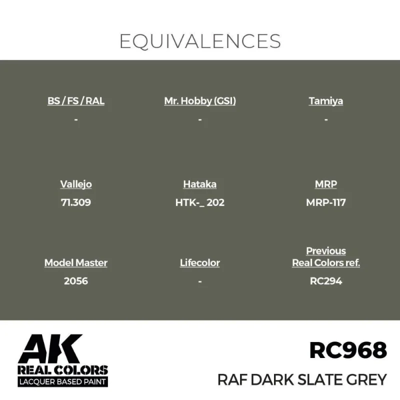 AK Interactive AK INTERACTIVE: Real Colors RAF Dark Slate Grey 17 ml.