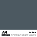 Peinture à maquette acrylique AK INTERACTIVE: Real Colors RAF Extra Dark Sea Grey BS381C/640 17 ml.