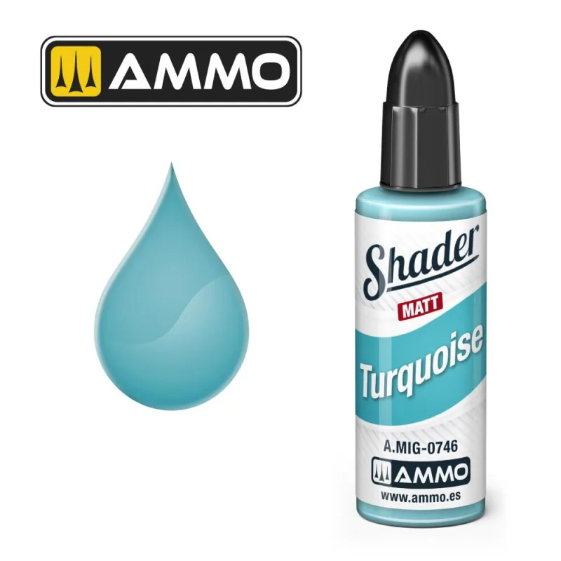 Peinture AMMO of MIG: MATT SHADER Turquoise 10mL