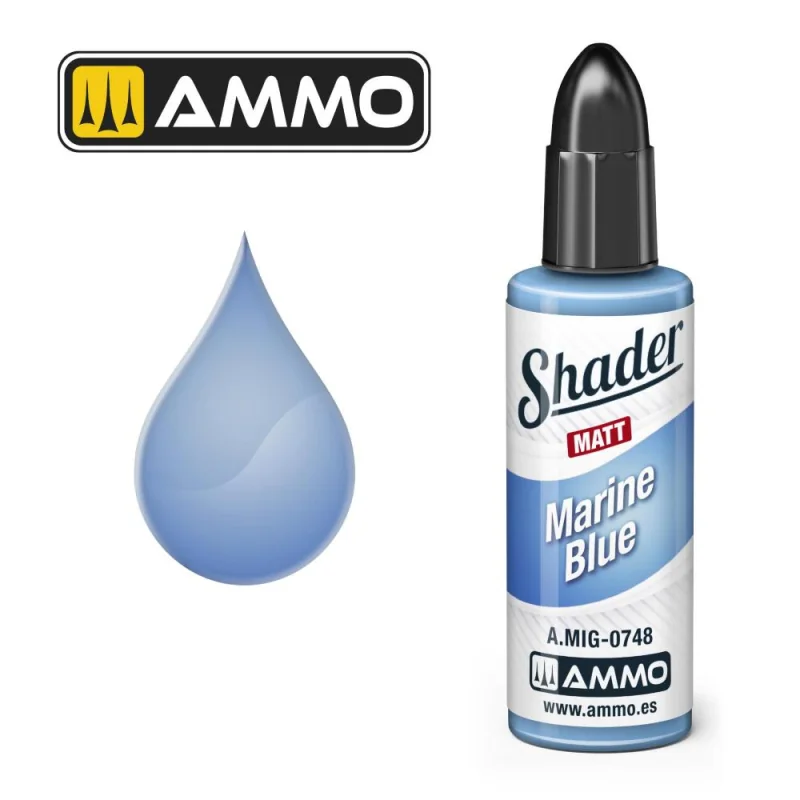 Peinture AMMO of MIG: MATT SHADER Marine Blue 10mL