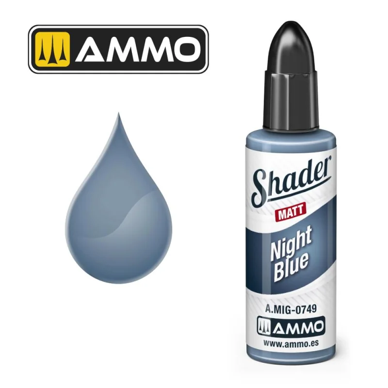 Peinture AMMO of MIG: MATT SHADER Night Blue 10mL