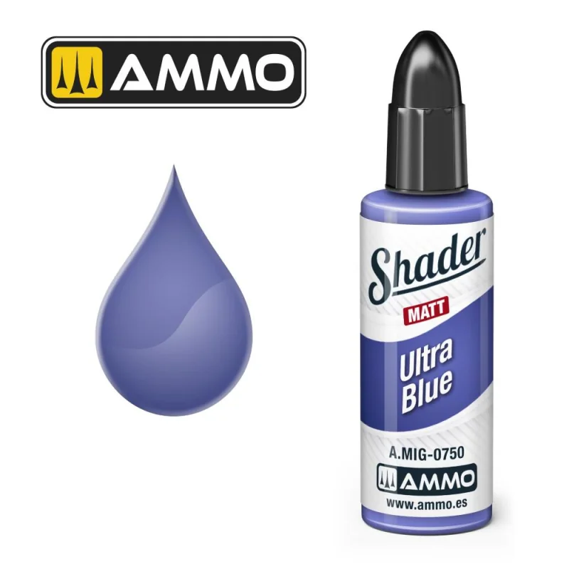 Peinture AMMO of MIG: MATT SHADER Ultra Blue 10mL