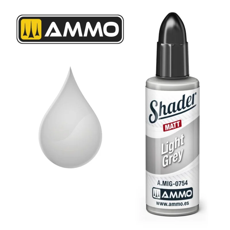 Peinture AMMO of MIG: MATT SHADER Light Grey 10mL