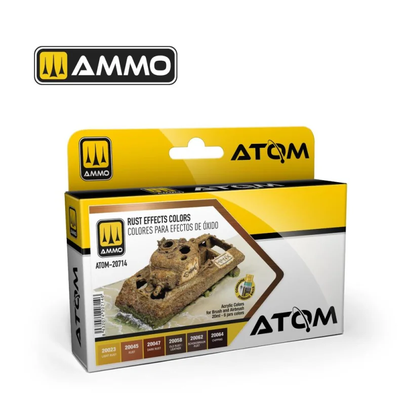 Peinture AMMO of MIG: ATOM Rust Effects Colors Set (6 Paints Per Set)