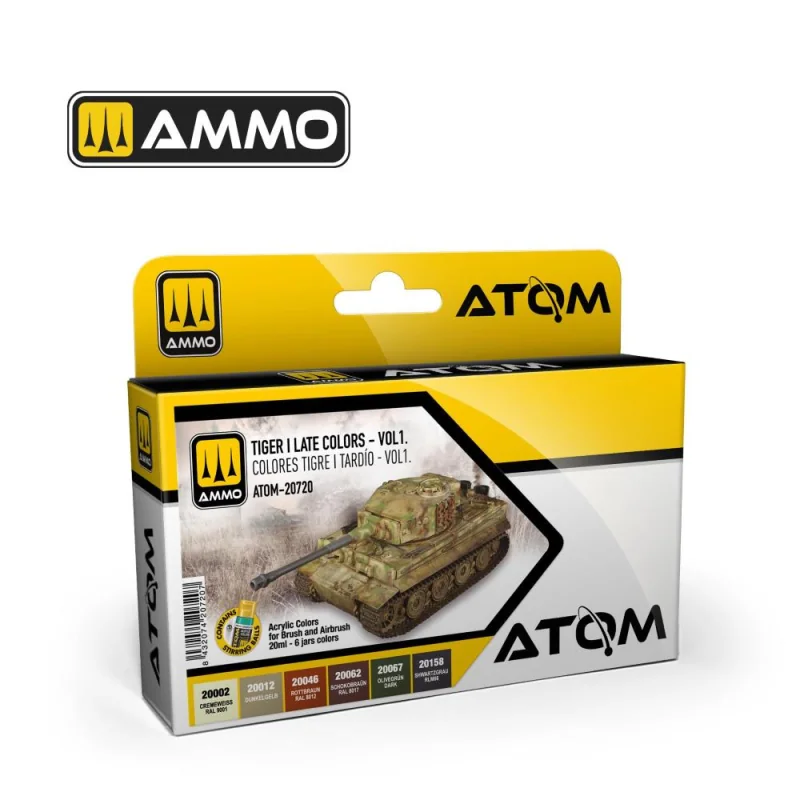 Peinture AMMO of MIG: ATOM Tiger I Late Colors Set Vol.1 (6 Paints Per Set)