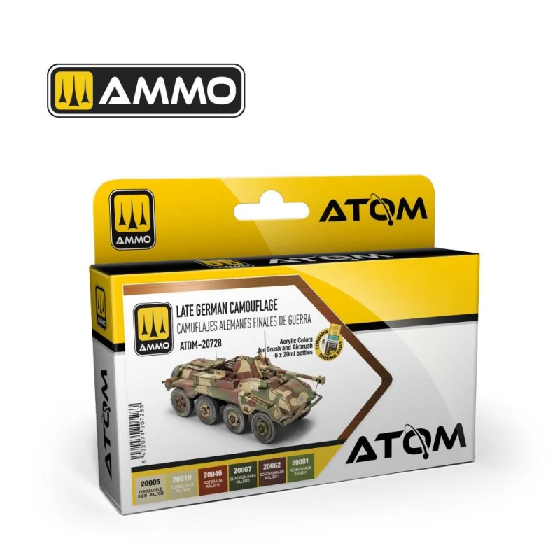 Peinture AMMO of MIG: Acrylic Colors Set. 6 ATOM Late German Camouflage Set