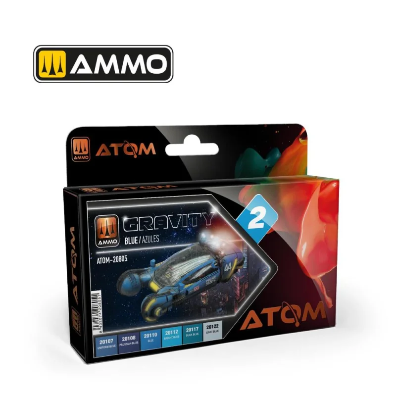 Peinture AMMO of MIG: ATOM Gravity Set 2 - Blue (6 Paints Per Set)