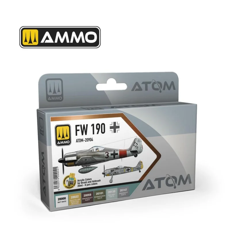 Peinture AMMO of MIG: ATOM FW 190 Colors Set (6 colori per set)