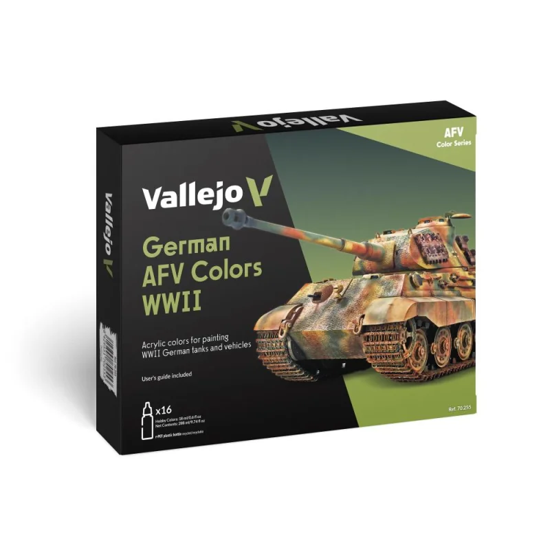 Peinture Vallejo 16 colors 18 ml set German AFV Colors WWII