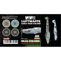 Peinture à maquette acrylique AK INTERACTIVE: Real Colors WWII Luftwaffe Early War Colors SET