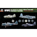 Peinture à maquette acrylique AK INTERACTIVE: Real Colors WWII US Navy & USMC Aircraft Colors SET