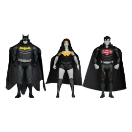  DC Direct figurines Super Powers Batman, Superman & Wonder Woman Black & White Accent Edition Gold Label 13 cm