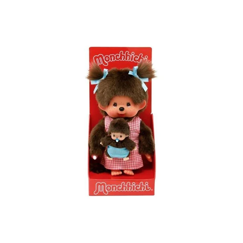 Peluche MONCHHICHI - Maman & Bébé - Peluche 20cm