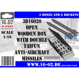  Open wooden box double Taifun AA missile (1:16)