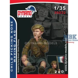 Figurines Little boy picking nose / waving flag