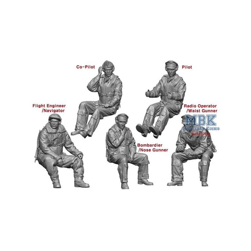  B-25 early Crew Set 5 Figures 1:48