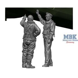 Figurines WW2 US Bomber Pilot + Crew on the ground 1:48