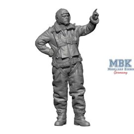 Figurines WW2 US Bomber Pilot + Crew on the ground 1:72