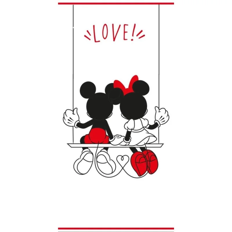  DISNEY - Mickey & Minnie "Love" - Serviette de Plage - 70x140cm