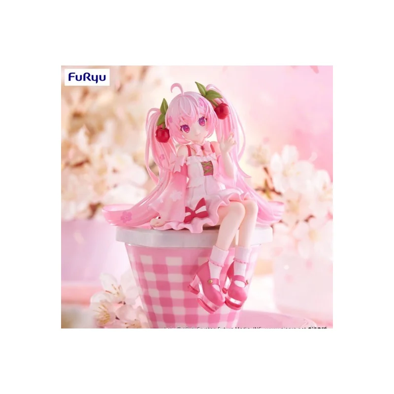 Furyu Hatsune Miku Figurine Sakura Miku 2025 Noodle Stopper 14cm