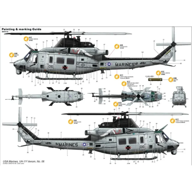 Maquette plastique d'hélicoptère UH-1Y VENOM