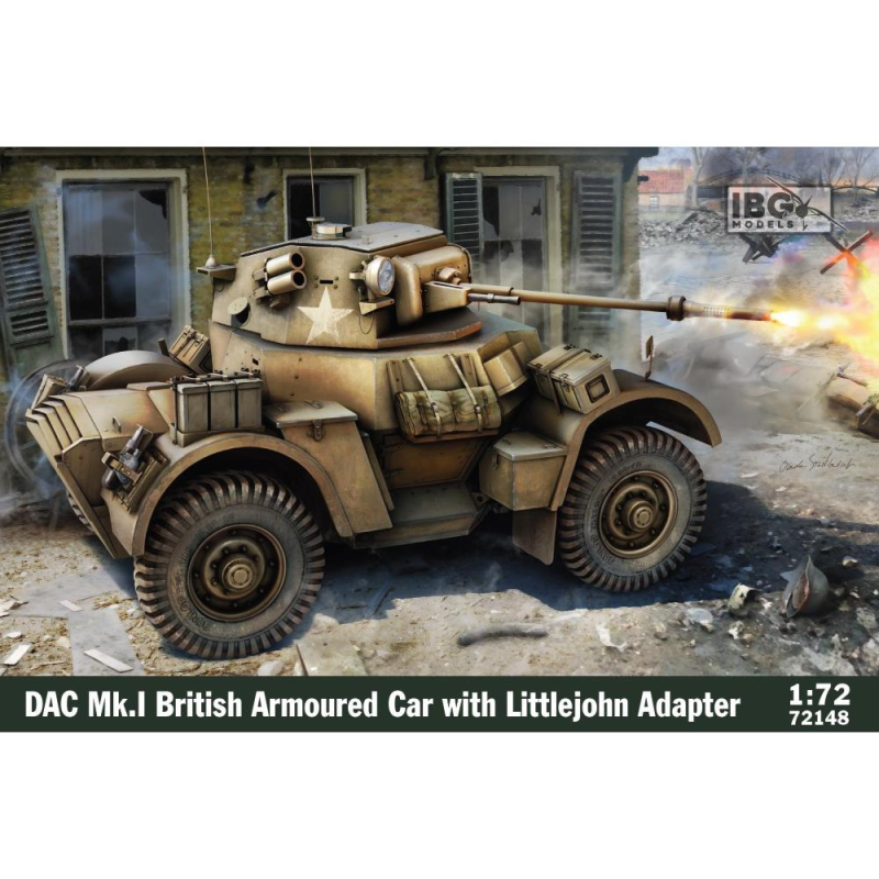 Maquette IBG MODELS: 1/72 - DAC Mk.I British Armoured Car with Little John Adapter